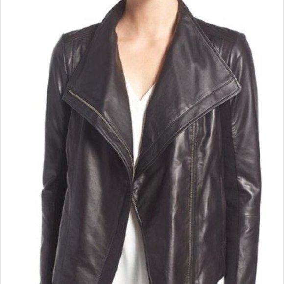 Trouve Asymmetrical Leather Jacket - Picture 3 of 8